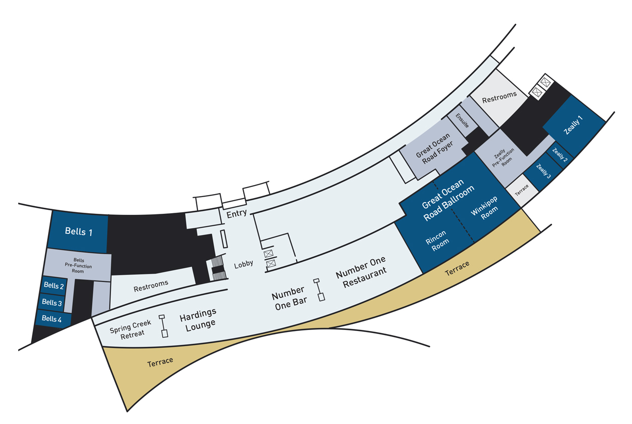 Floor plan for RACV Torquay Resort's event spaces.